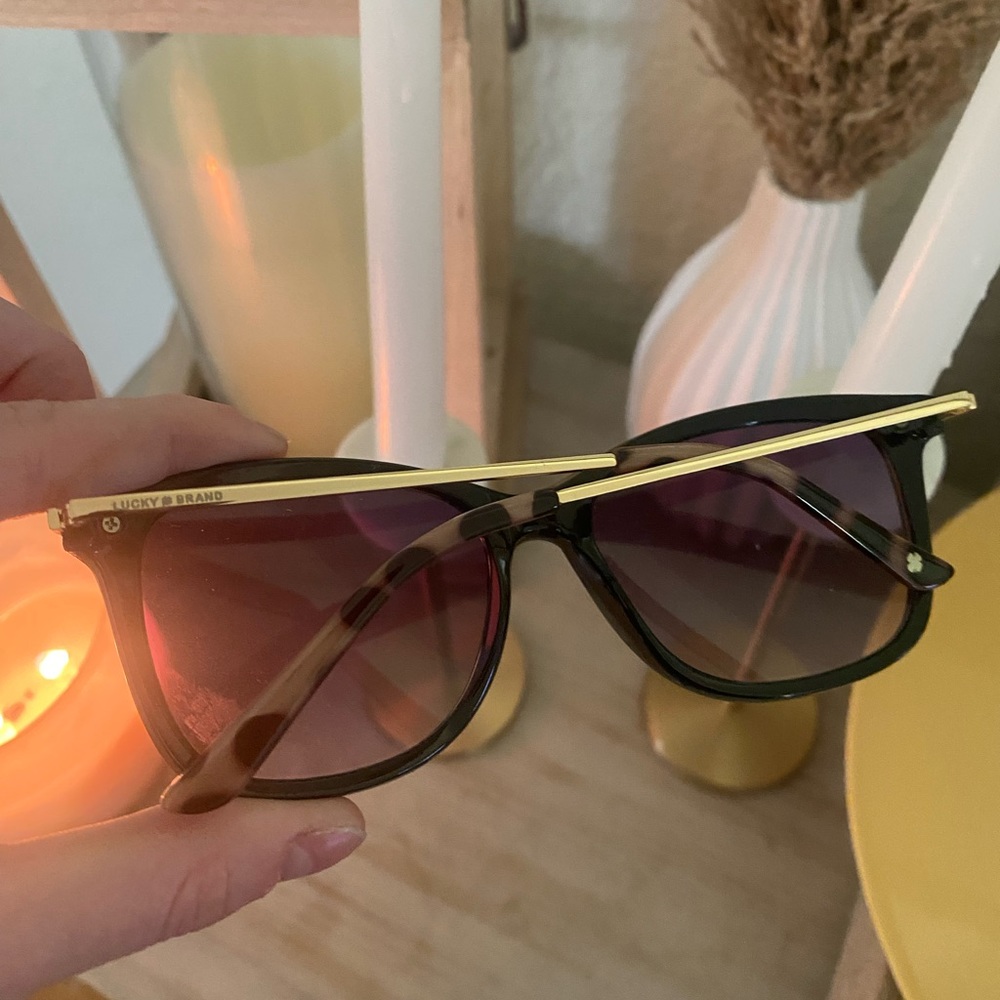 Lucky brands black and gold sunglasses